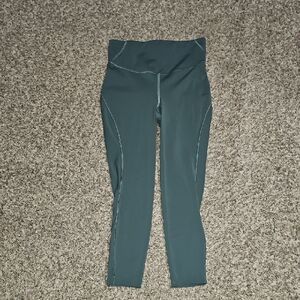 Luluemon Base Pace High Rise Crop 23"! Army Green Like New. Size 6